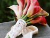 Burgandy calla ivory wrap bouquet