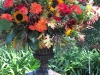 Fall urn with sunflowers
